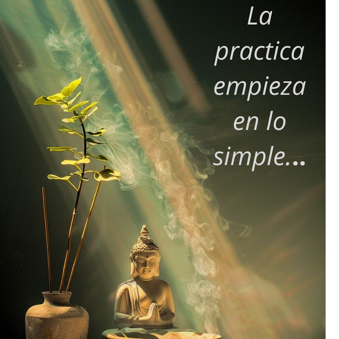 Imagen de mindfulness y meditación con figura de Buda, ambiente sereno que invita a comenzar la practica desde lo simple.